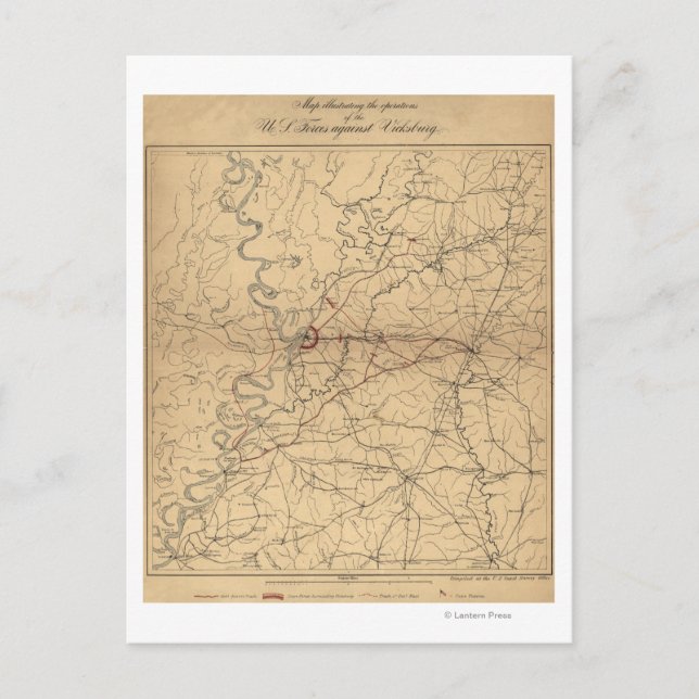 Besläktingen i Vicksburg - Civila Krig Panoramic K Vykort (Framsida)