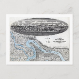 Besläktingen i Vicksburg - Civila Krig Panoramic K Vykort