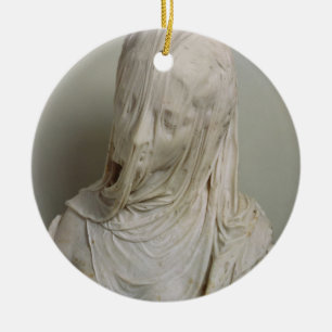 Beslöjad flicka (marmor) julgransprydnad keramik