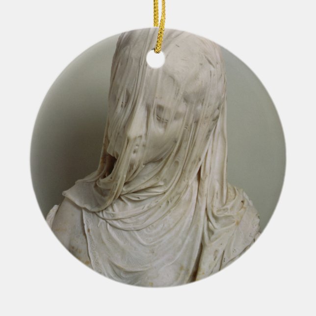 Beslöjad flicka (marmor) julgransprydnad keramik (Framsidan)