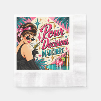 Beslut fattade här Retro Cocktail 1950-talet Pappersservett