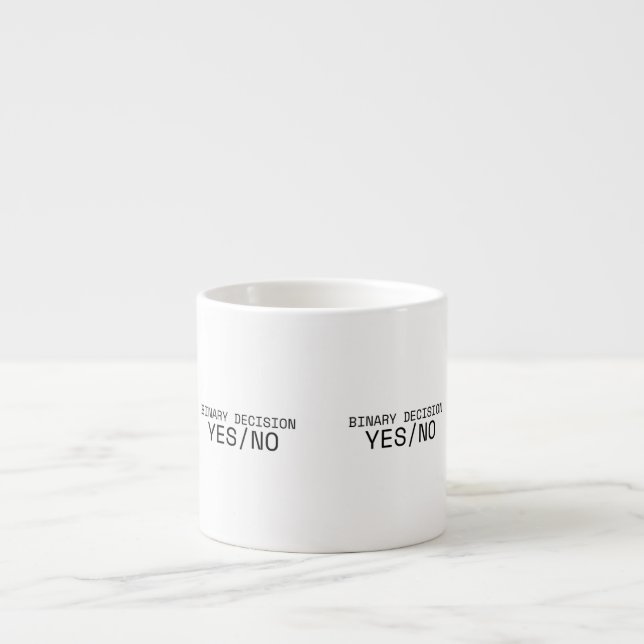Beslut Ja Nej Minimalistisk Skrivmaskin  Espressomugg (Framsidan)