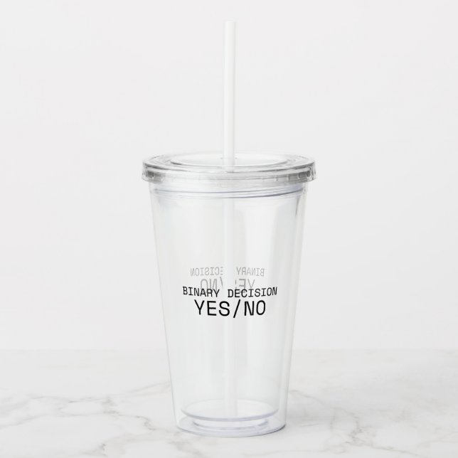 Beslut Ja Nej Minimalistisk skrivmaskin  Take Away Mugg (Framsida)