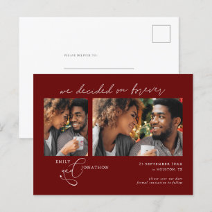 Beslut om Forever 2 Foto Burgundy Spara Date Meddelande Vykort