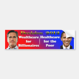 Beslut Romney 2012 Wealthcare, Obama sjukvård Bildekal