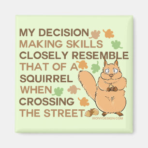 Beslut Skapar Skills Squirrel Humor Magnet