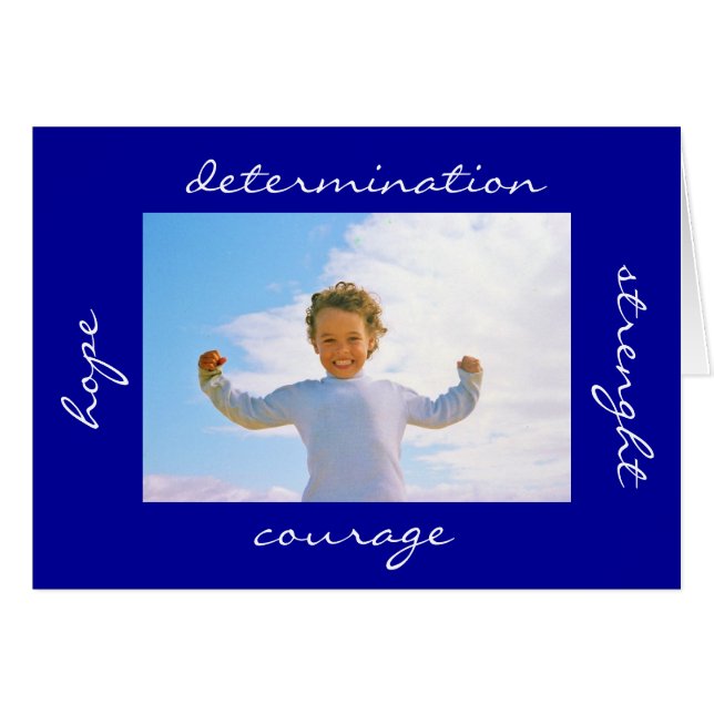 Beslutsamhet för styrkahoppkurage hälsningskort (Framsidan Horizontal)