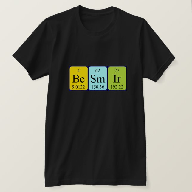 Besmir periodisk skjorta bord namn t-shirt (Design framsida)