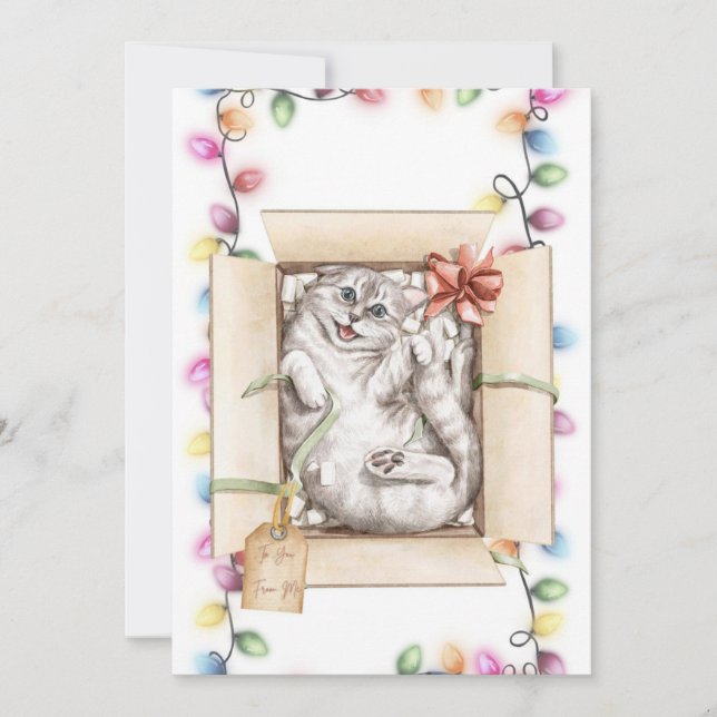 Besnåla Cat-julkort 2 Julkort (Framsida)