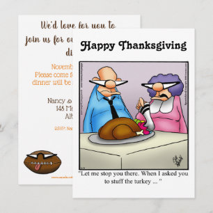 Besnåla inbjudningar till Humor i Thanksgiving