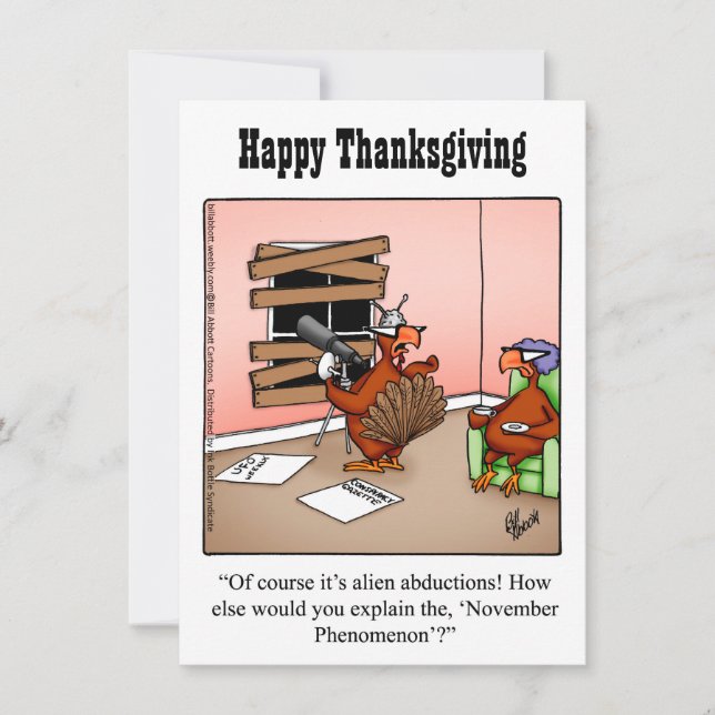 Besnåla inbjudningar till Humor i Thanksgiving (Framsida)