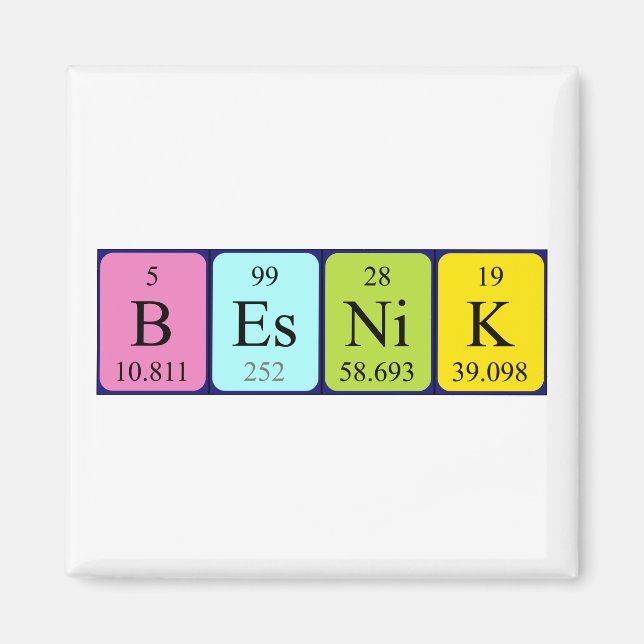 Besnik periodisk magnet bord namn (Framsidan)