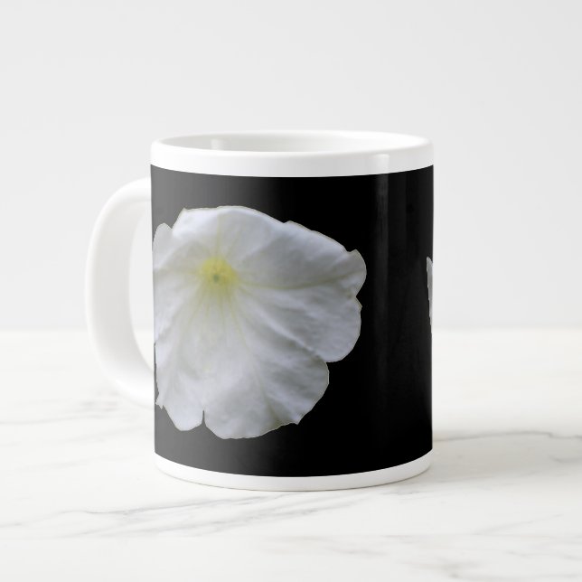 BeSnya White Petunia Mugg Jumbo Mugg (Framsida vänster)