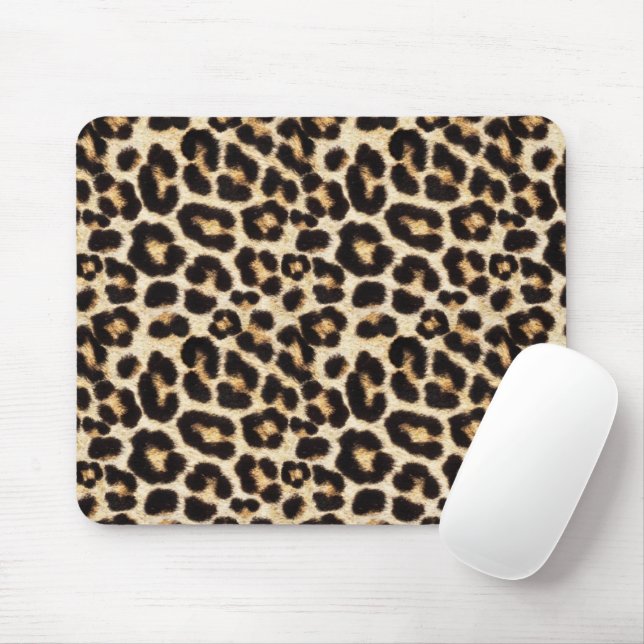 BeSnyd Faux Leopard Päls Musmatta (Med mus)