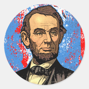BeSnyn Abraham Lincoln Porträtt Runt Klistermärke