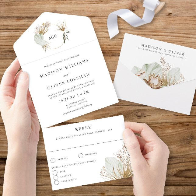BeSnyn Boho Botanical Monogram Bröllop (Skapare uppladdad)