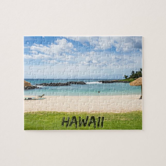 BeSnyn Hawaii Beach | Paradise Sol Sand & Grönt Pussel (Horisontell)