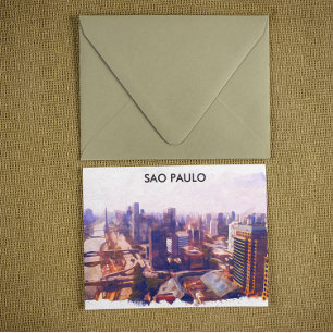 BeSnyo Sao Paulo Brasilien Skyline Painting Vykort