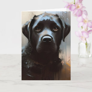 BeSnyval Black Labrador Porträtt Kort