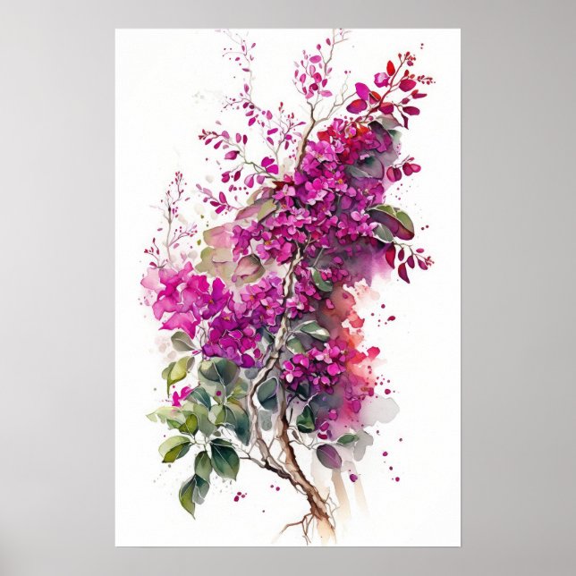 BeSnyval Bougainvillea Watercolor Poster (Framsidan)