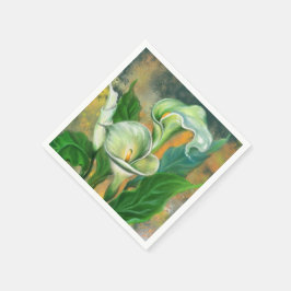 BeSnyval Calla Lily Flower Napkins Painting Pappersservett