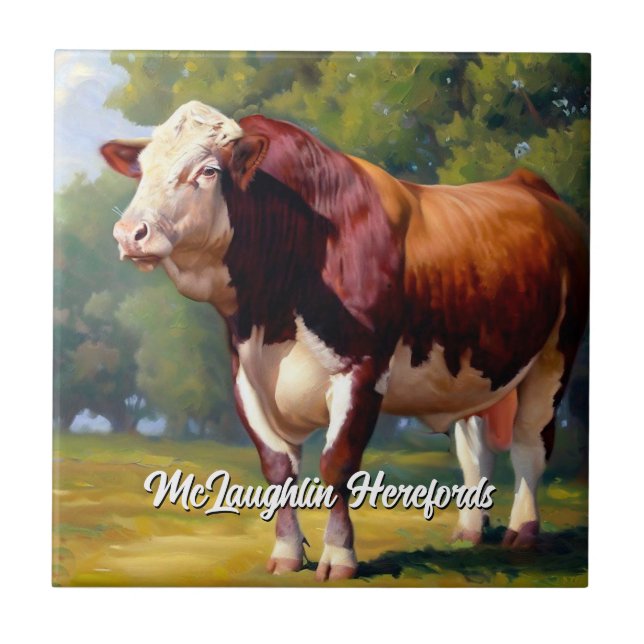 BeSnyval Hereford Bull Kakelplatta (Framsidan)