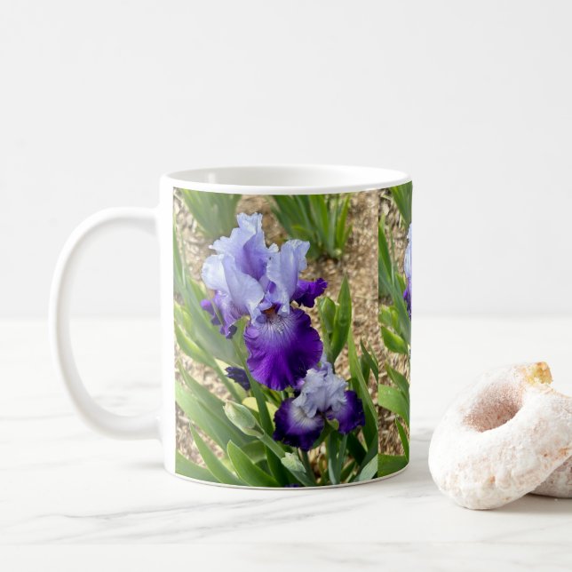 BeSnyval Iris Flower Blommigt Mugg (Med munk)