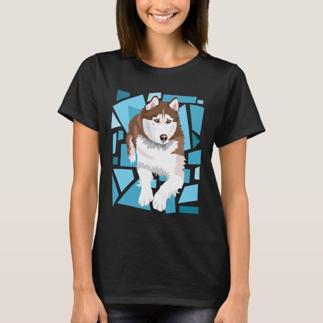 BeSnyval Red Brown Siberian husky T Shirt (Framsida)