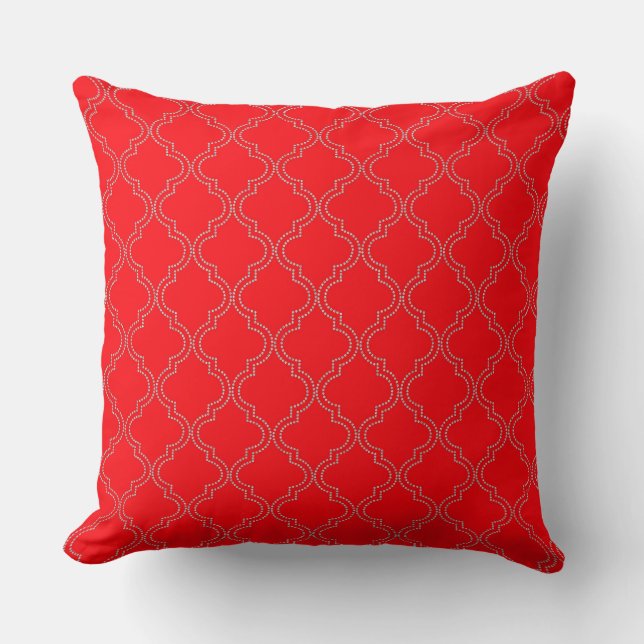 BeSnyval Red Quatrefoil Dekorativ kudde (Framsida)