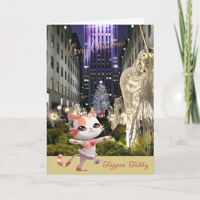 BeSnyval Rockefeller Plaza och Tappin" Tabby katt Helgkort (Framsida)