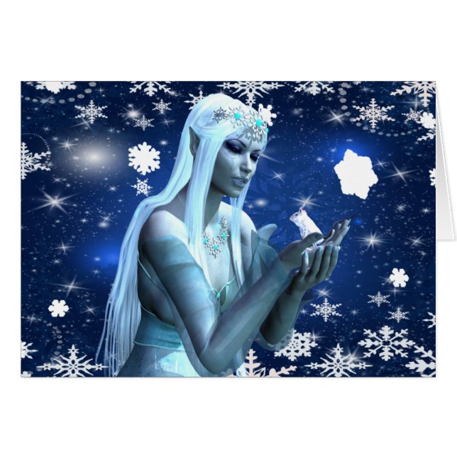 BeSnyval Snö Queen Hälsningskort (Framsidan Horizontal)