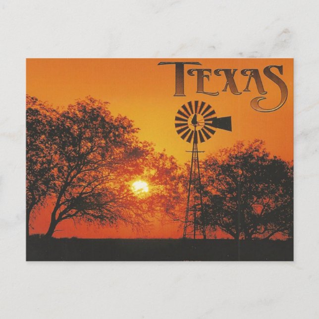 BeSnyval Texas Sunset Vykort (Framsida)