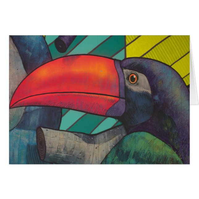 BeSnyval Toucan Graffiti Hälsningskort (Framsidan Horizontal)