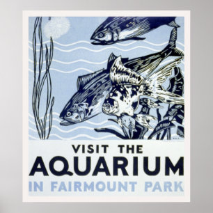 Besök akvariet i Fairmount Park Poster