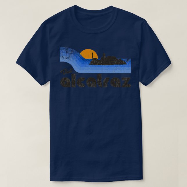 Besök Alcatraz-fängelset Retro Tourist Souvenir T Shirt (Design framsida)