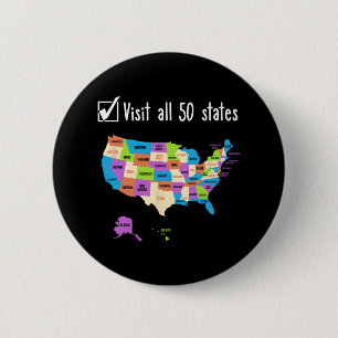 Besök All 50 stater Gift Usa Bucket List Knapp