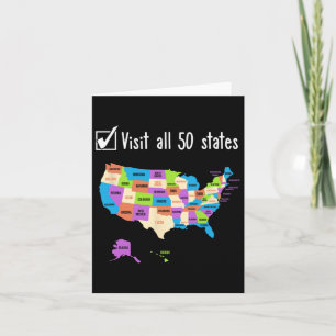 Besök All 50 stater Gift Usa Bucket List Kort
