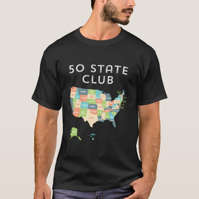 Besök All 50 stater Shirt USA Karta T-Shirt Gift f (Framsida)