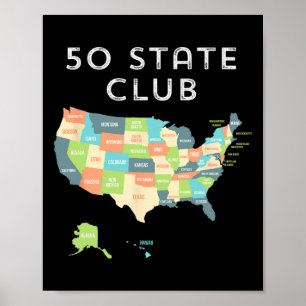 Besök all 50 stater-transport poster