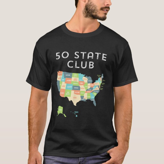 Besök all 50 stater-transport t shirt (Framsida)
