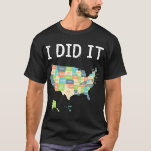 Besök all gåva från 50 stater, USA-karta-gåva till T Shirt