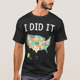 Besök all gåva från 50 stater, USA-karta-gåva till T Shirt