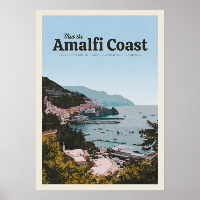 Besök Amalfi Kusten Poster (Framsidan)