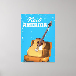 Besök amerika vintage-resaaffisch canvastryck