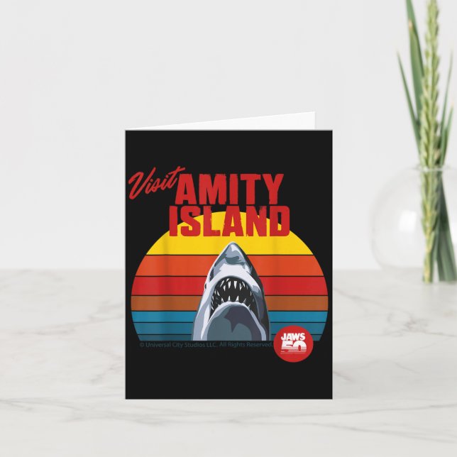 Besök Amity Island Jaws 2025 Retro Style  Kort (Framsida)