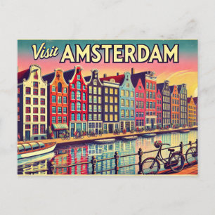 Besök Amsterdam Vykort