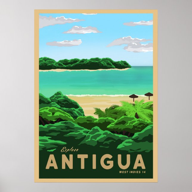 Besök Antigua Poster (Framsidan)