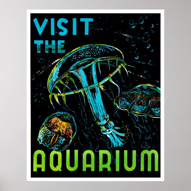 Besök Aquarium WPA Poster (Framsidan)