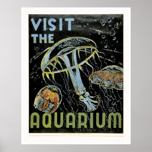 Besök Aquarium - WPA Poster geléer, maneter