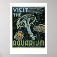 Besök Aquarium - WPA-Poster -